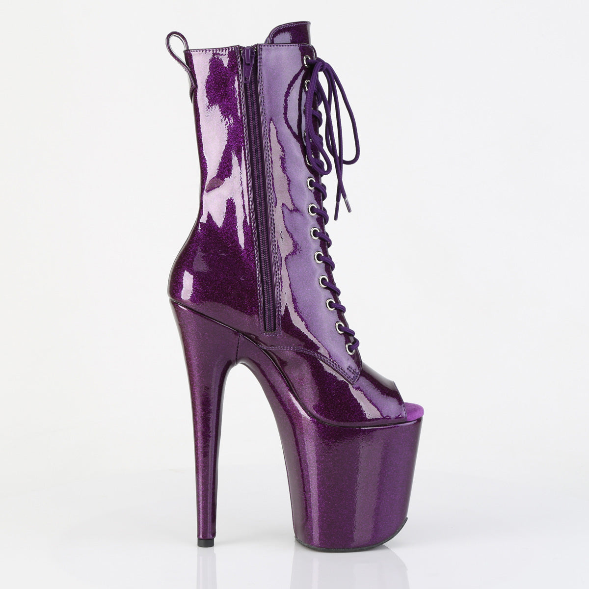 8 Inch Heel FLAMINGO-1041GP Purple Glitter