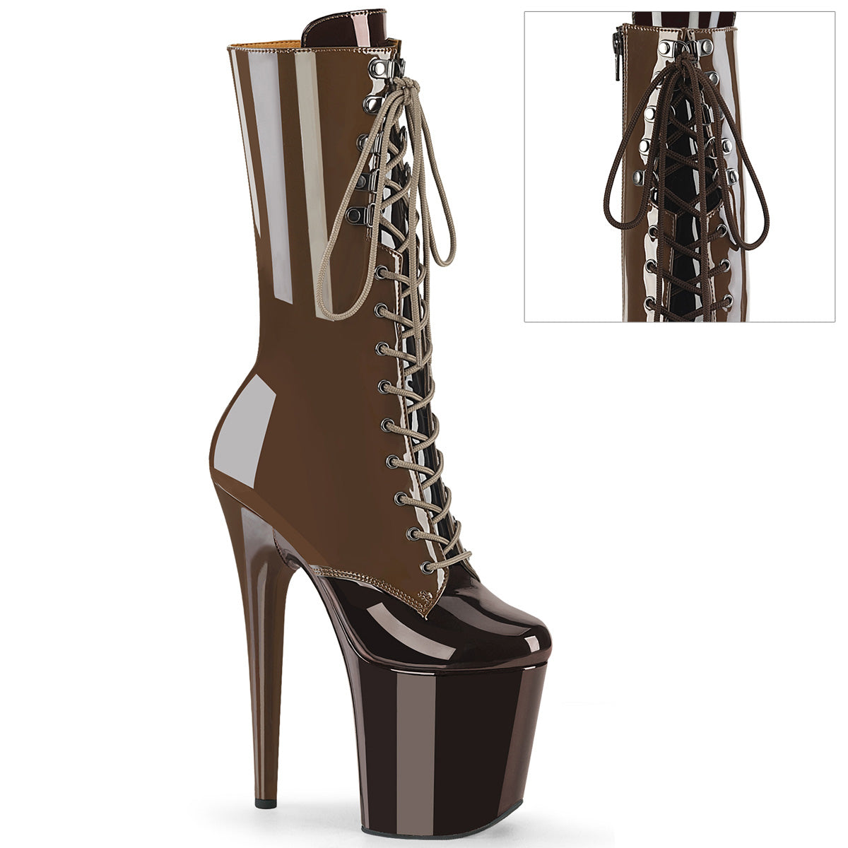 8 Inch Heel FLAMINGO-1054DC Mocha Coffee