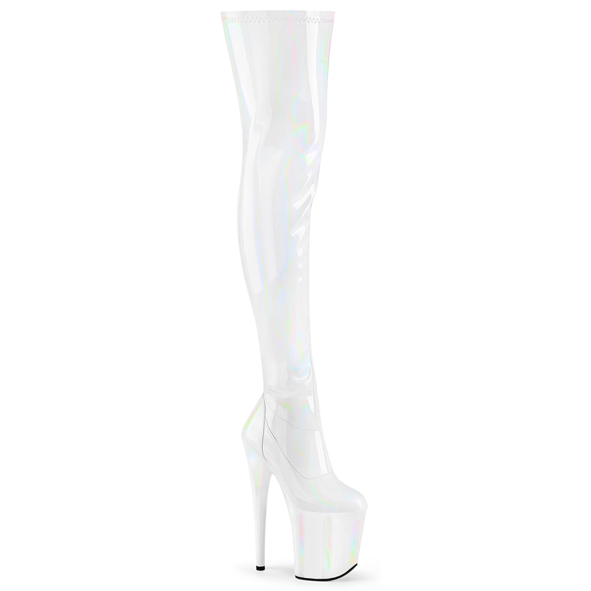 8 Inch Heel FLAMINGO-3000HWR White Holo
