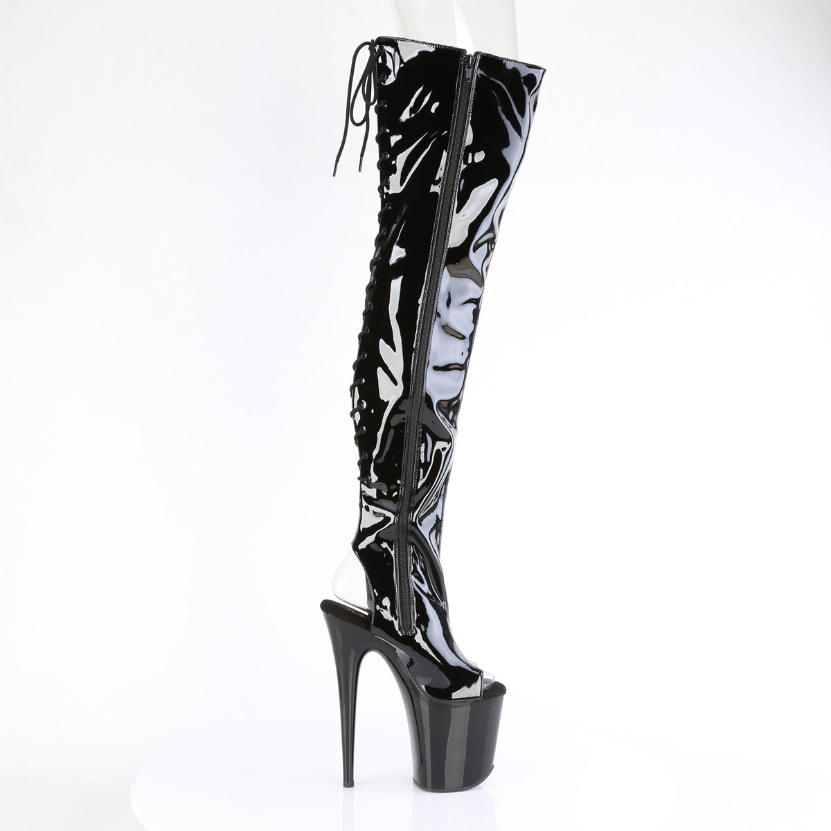 8 Inch Heel FLAMINGO-3017 Black Patent