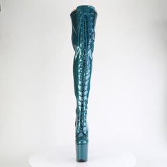 8 Inch Heel FLAMINGO-3020GP Teal Glitter