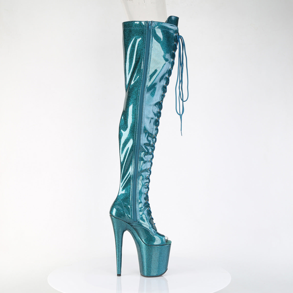 8 Inch Heel FLAMINGO-3021GP Teal Glitter