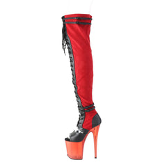 8 Inch Heel FLAMINGO-3027 Red Faux Suede