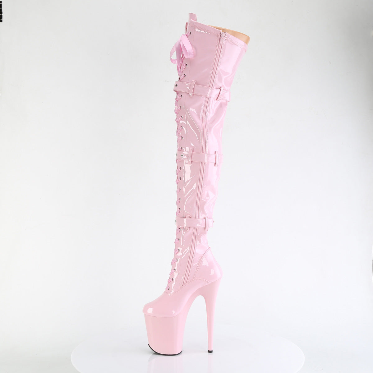 8 Inch Heel FLAMINGO-3028 Baby Pink Patent