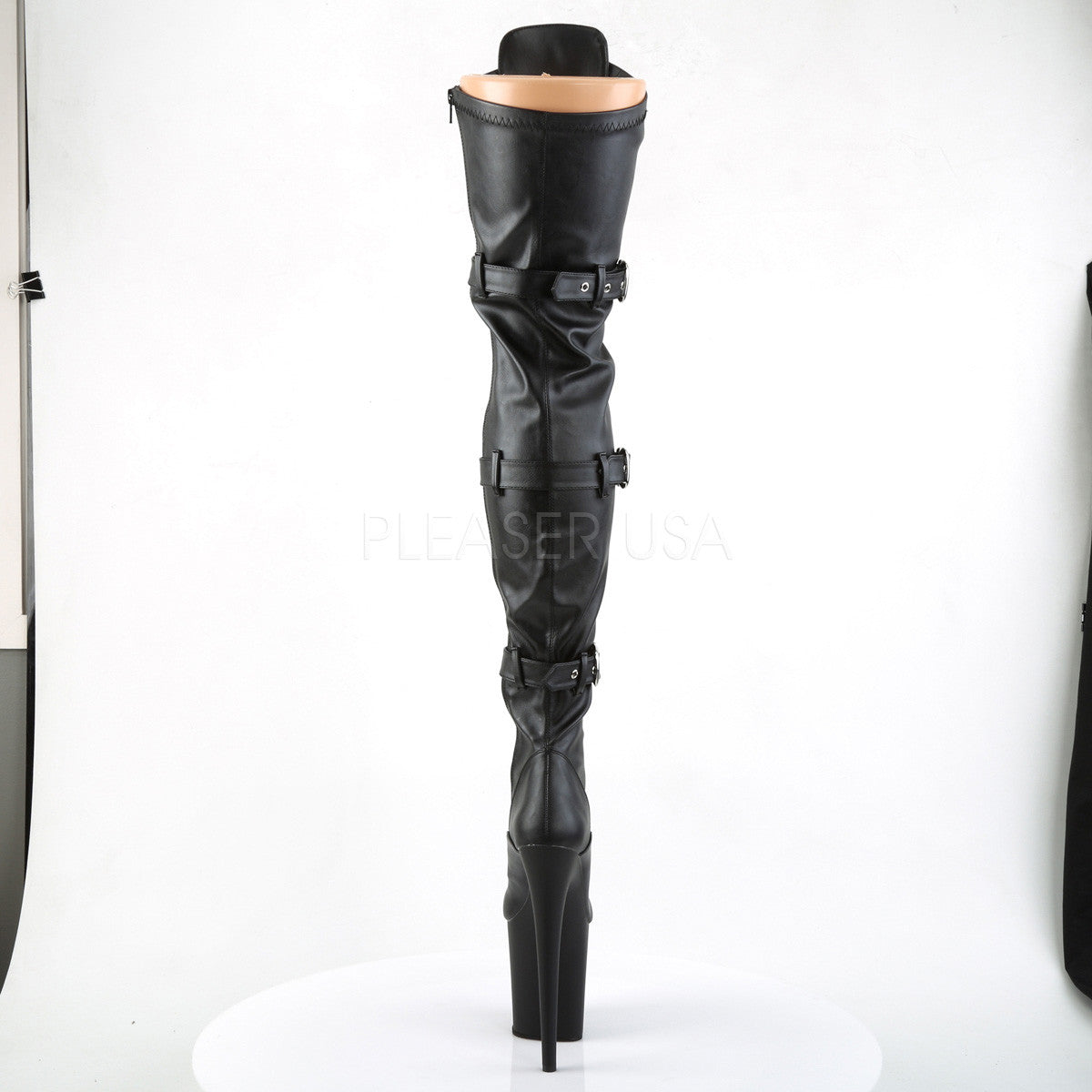 Pleaser FLAMINGO-3028 Black Knee High Boots