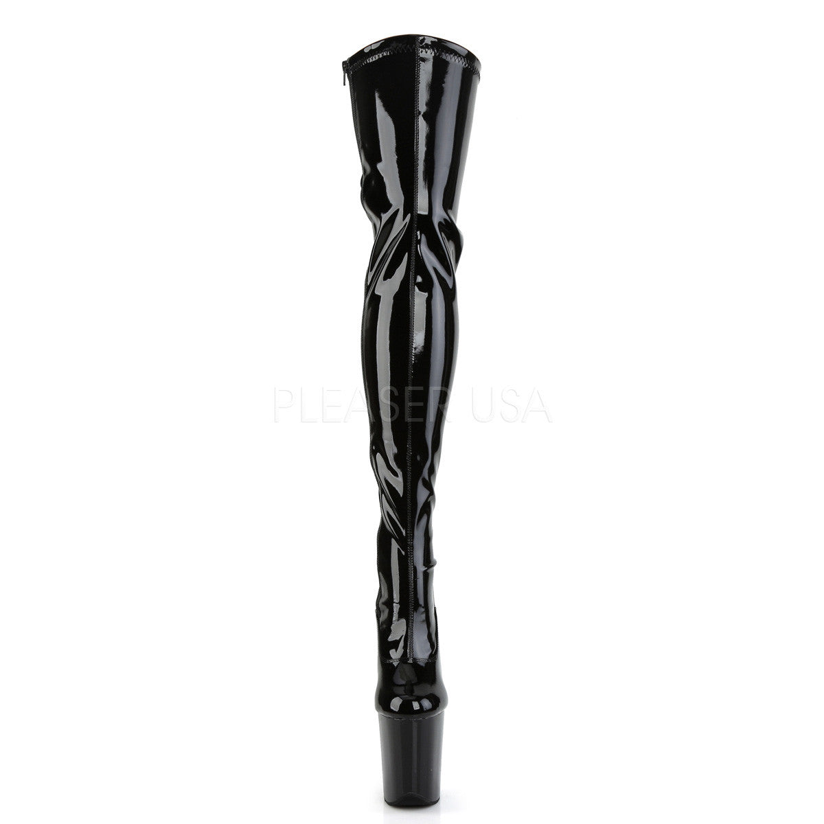 Pleaser FLAMINGO-3063 Black Thigh High Boots