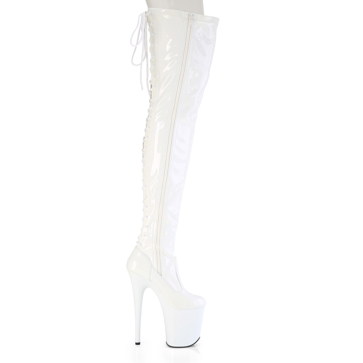 8 Inch Heel FLAMINGO-3850 White Patent