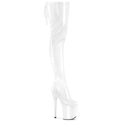 8 Inch Heel FLAMINGO-3850 White Patent