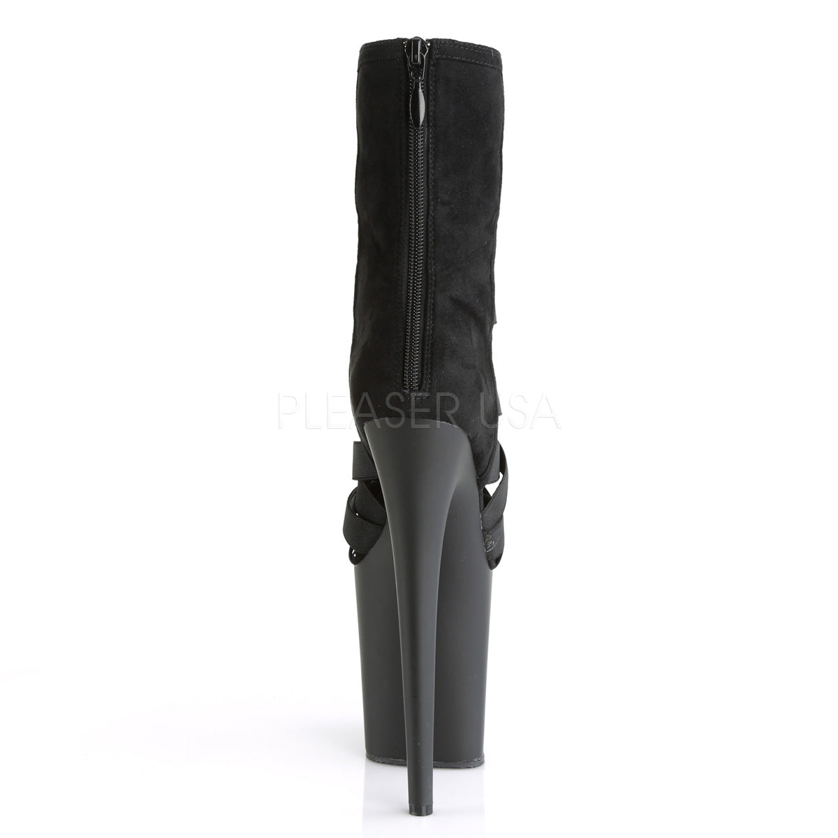 8 Inch Heel FLAMINGO-800-24 Black Elastic Band