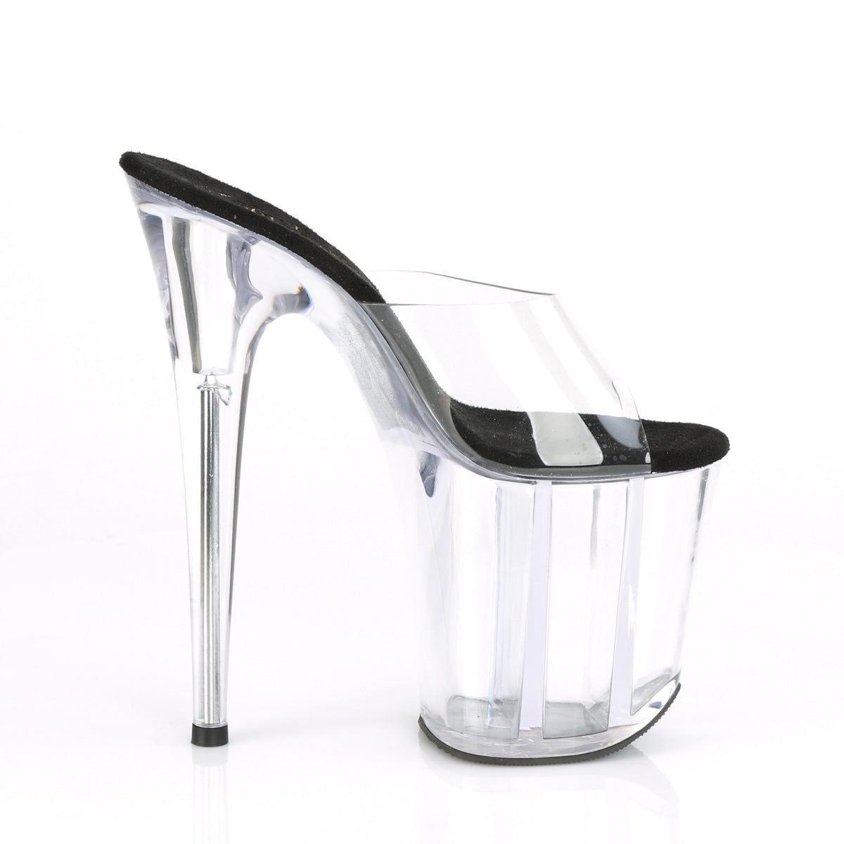 8 Inch Heel FLAMINGO-801 Clear Black Clear