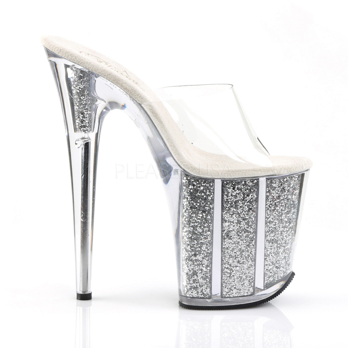 8 Inch Heel FLAMINGO-801G Silver Glitter