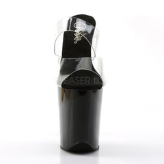 PLEASER FLAMINGO-802 Clear-Black Platform Slides