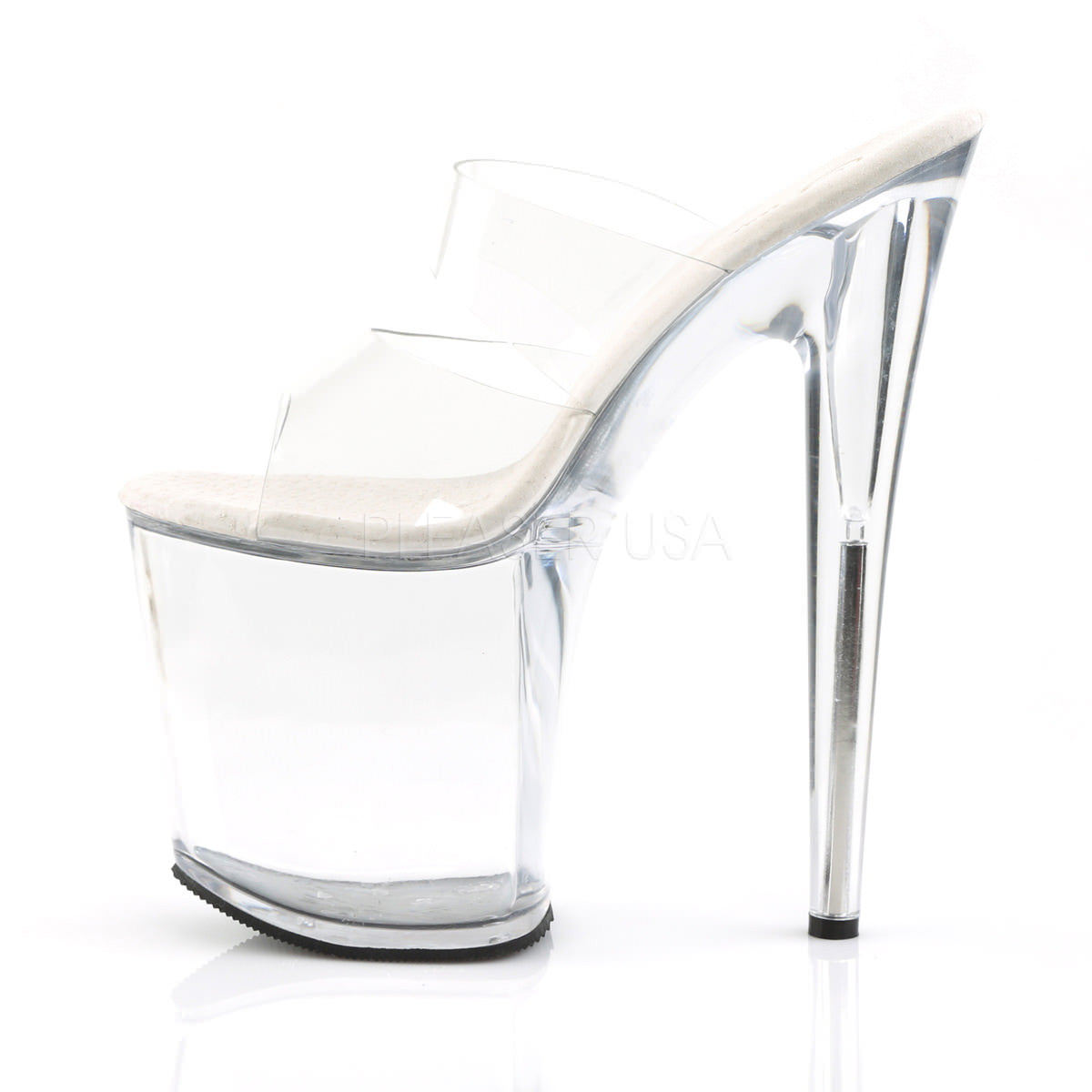 PLEASER FLAMINGO-802 Clear Platform Slides - Shoecup.com - 3