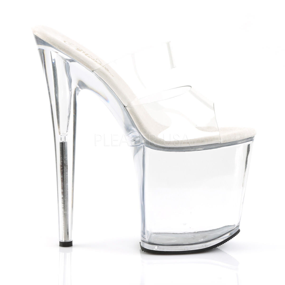 PLEASER FLAMINGO-802 Clear Platform Slides - Shoecup.com - 5