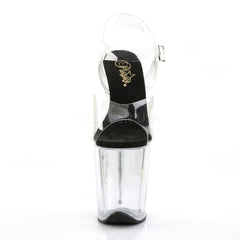 Pleaser FLAMINGO-808 Clear-Black Ankle Strap Sandals - Shoecup.com - 2