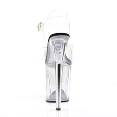 Pleaser FLAMINGO-808 Clear-Black Ankle Strap Sandals - Shoecup.com - 4