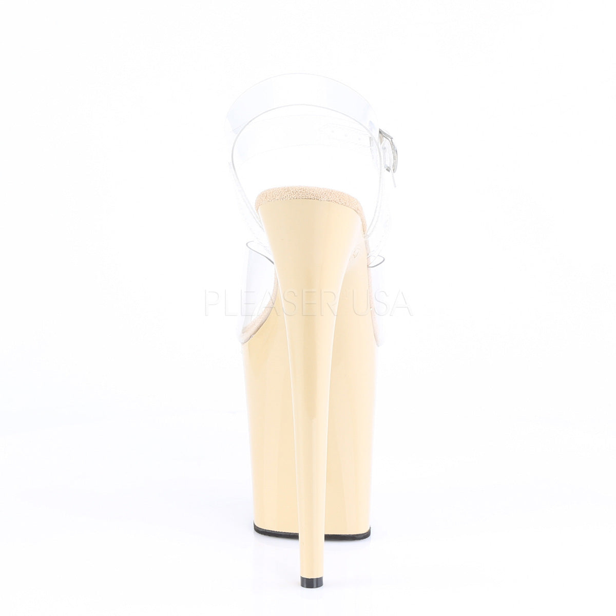8 Inch Heel FLAMINGO-808 Clear Cream
