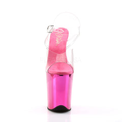 8 Inch Heel FLAMINGO-808 Hot Pink Chrome