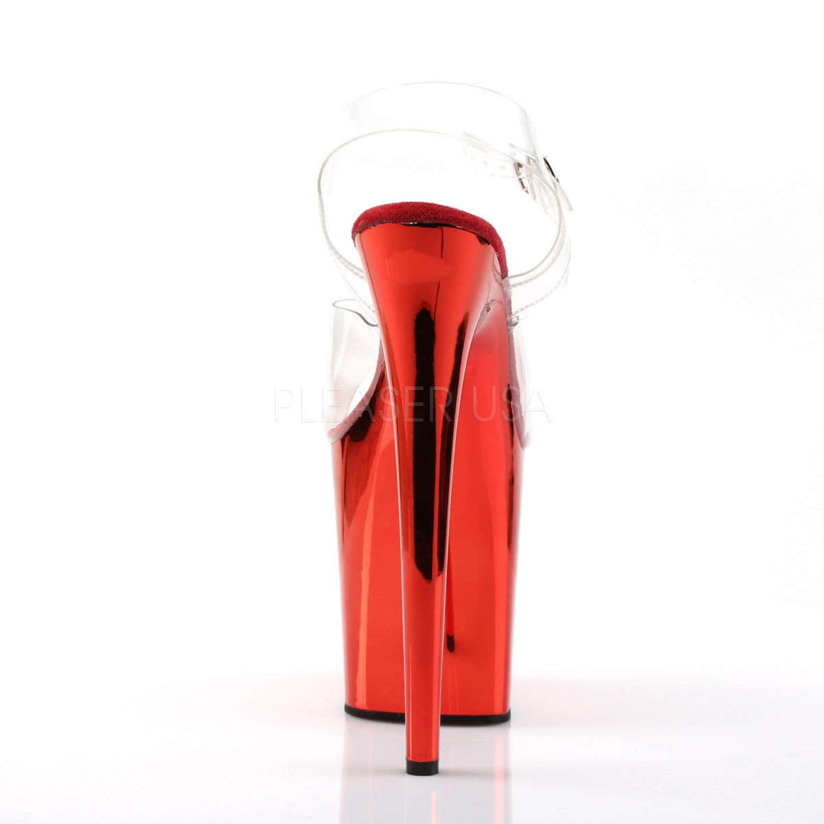 8 Inch Heel FLAMINGO-808 Red Chrome