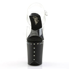 Pleaser FLAMINGO-808ABLS Black Matte Ankle Strap Sandals - Shoecup.com - 2