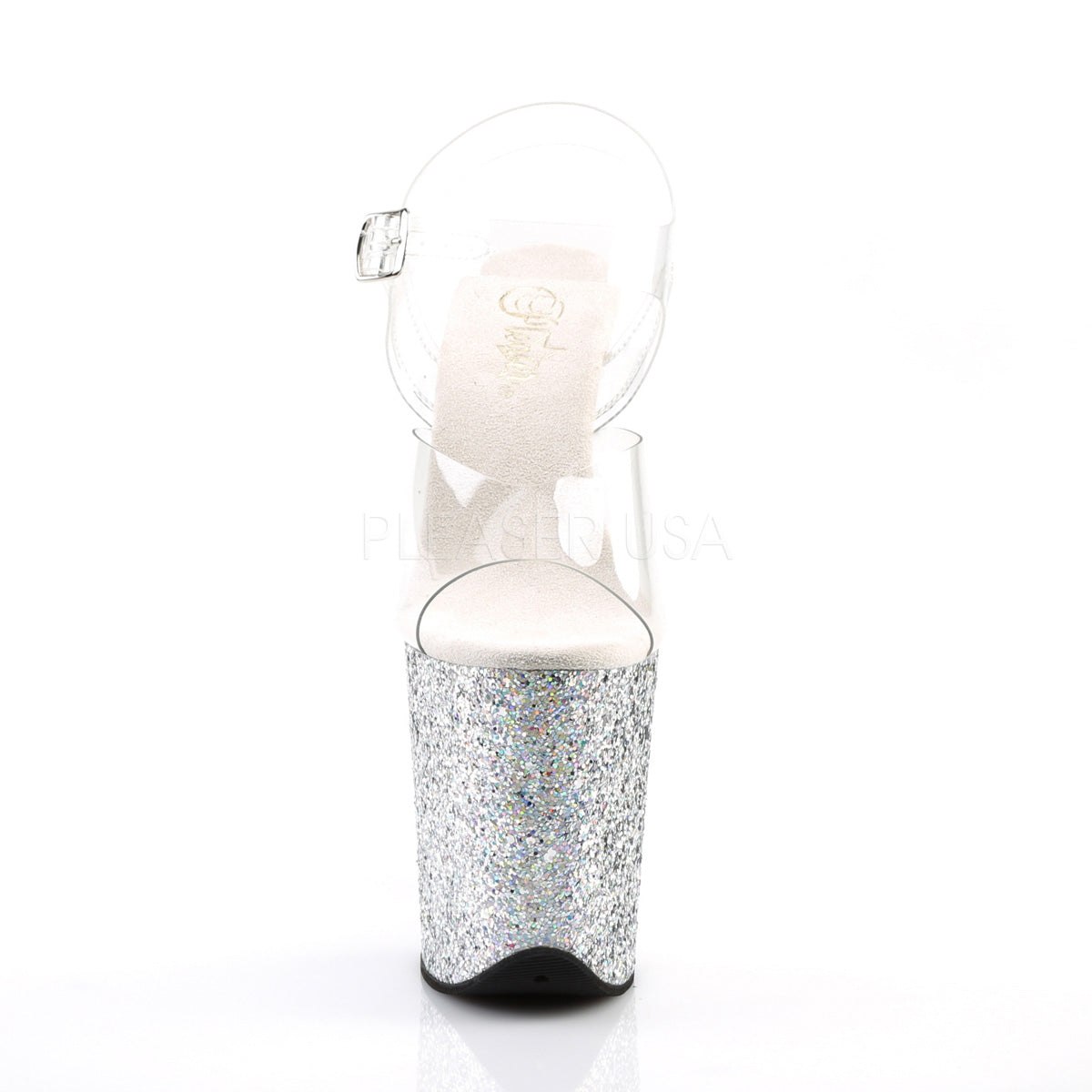 8 Inch Heel FLAMINGO-808LG Silver Glitter