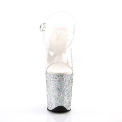 8 Inch Heel FLAMINGO-808LG Silver Glitter