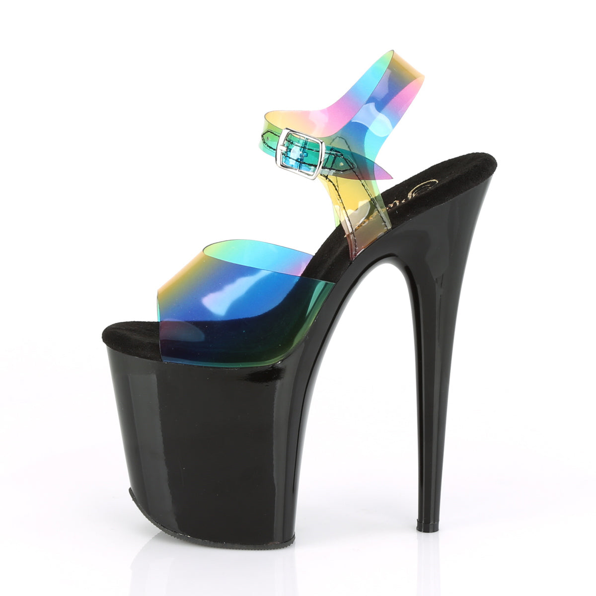 8 Inch Heel FLAMINGO-808RB Rainbow Black