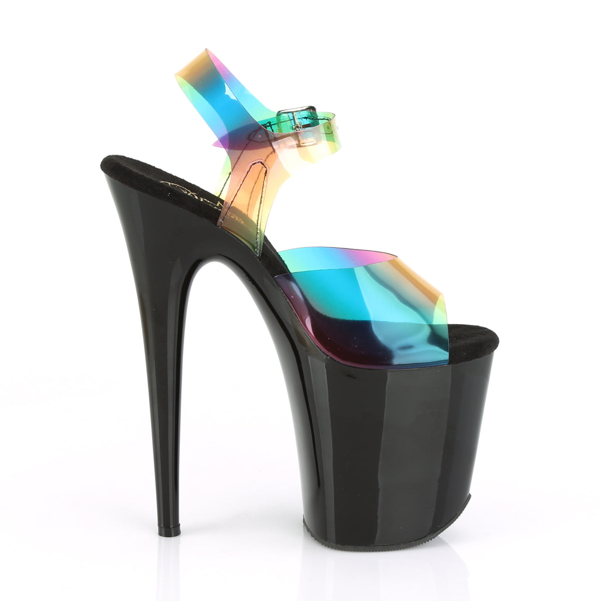 8 Inch Heel FLAMINGO-808RB Rainbow Black