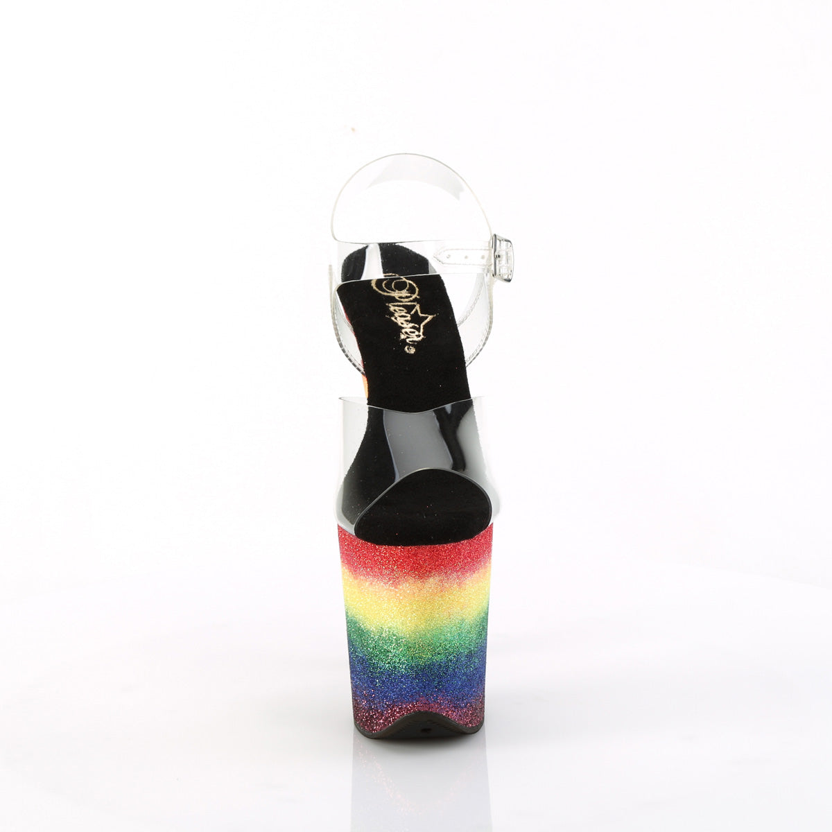 8 Inch Heel FLAMINGO-808RG-04 Rainbow Glitter