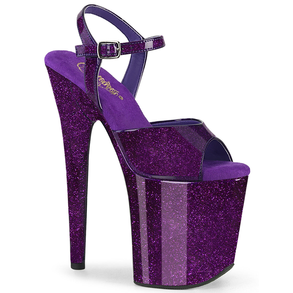 8 Inch Heel FLAMINGO-809GP Purple Glitter