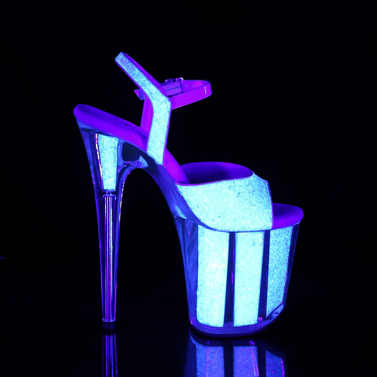 8 Inch Heel FLAMINGO-810UVG Neon Opal Glitter