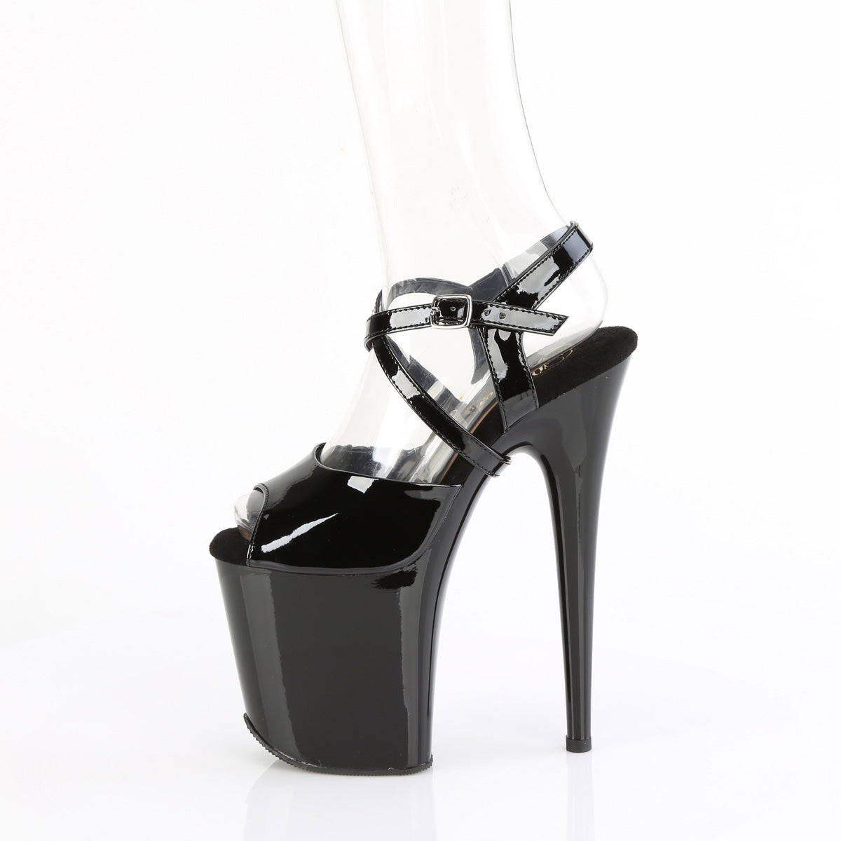 8 Inch Heel FLAMINGO-824 Black Patent