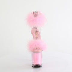 8 Inch Heel FLAMINGO-824F Clear Baby Pink Fur