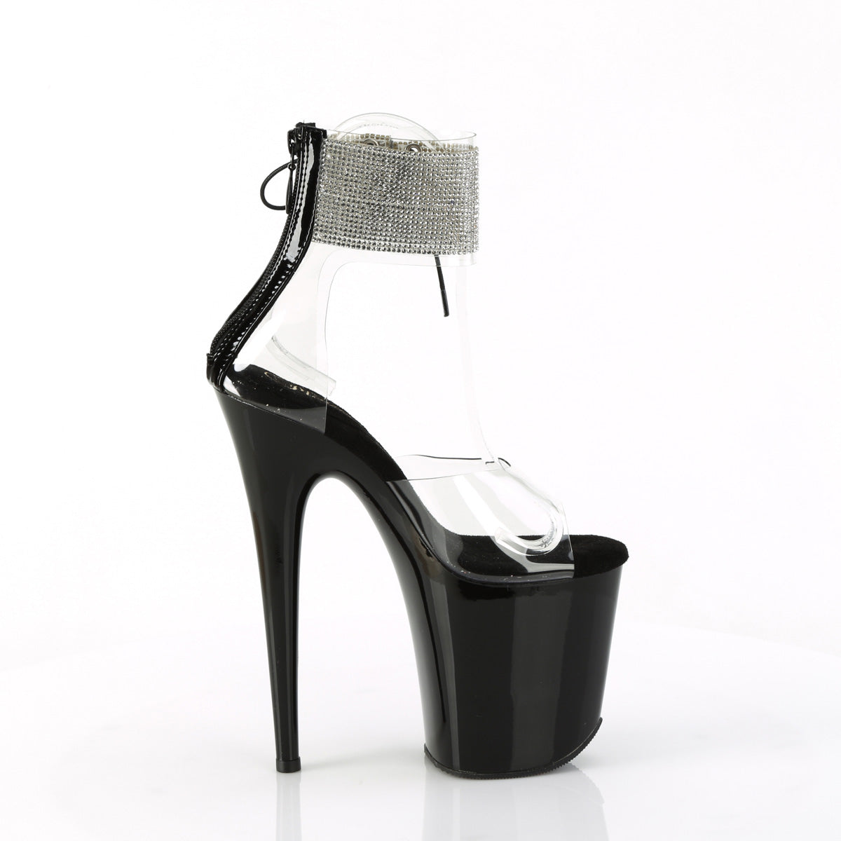 8 Inch Heel FLAMINGO-824RS Clear Black