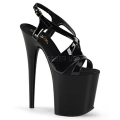 Pleaser FLAMINGO-831 Black Sandals With Black Platform - Shoecup.com