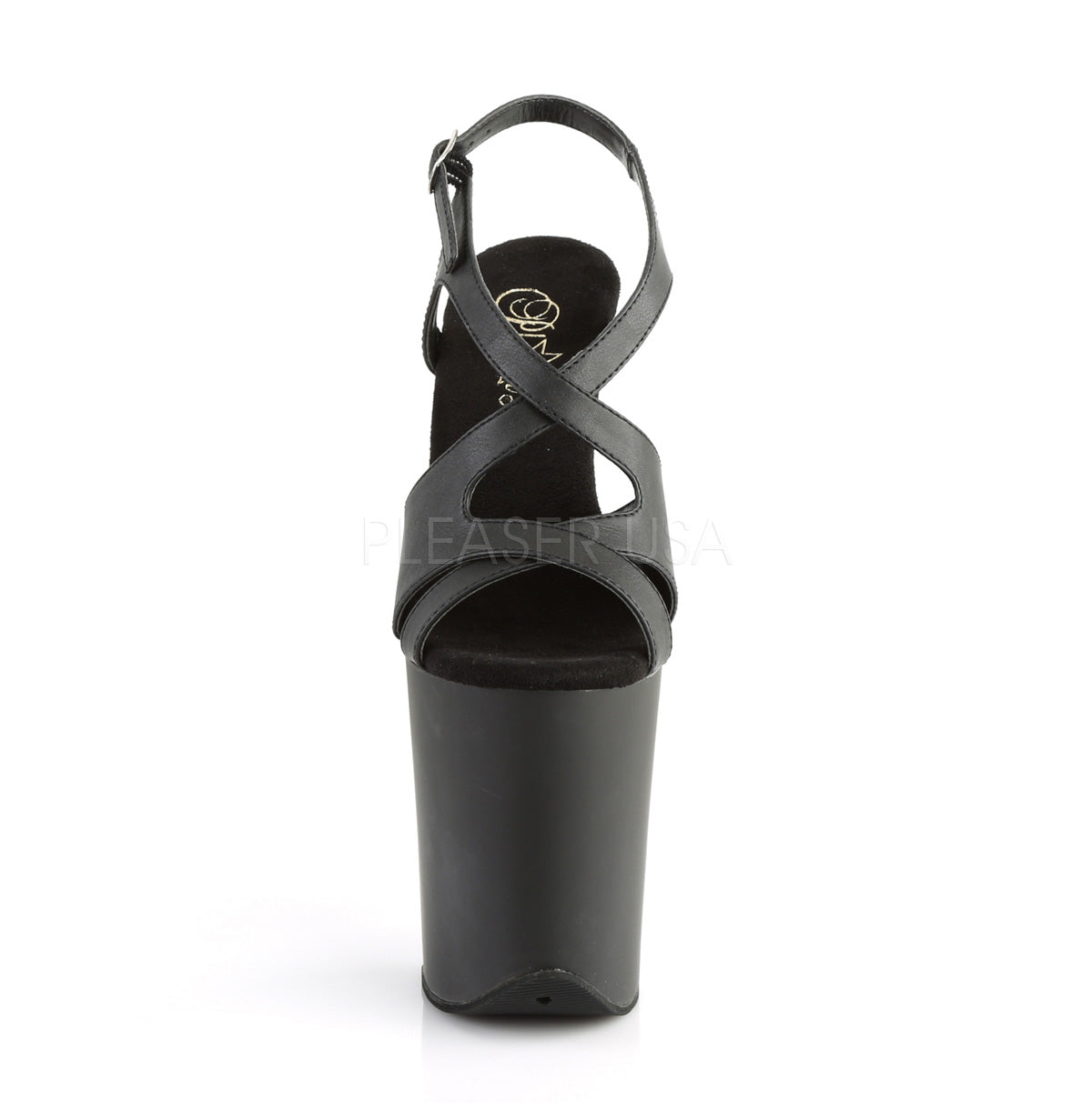 8 Inch Heel FLAMINGO-831 Black Faux Leather