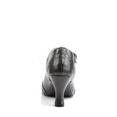 FUNTASMA FLAPPER-26 Black Pu T-Strap Pumps