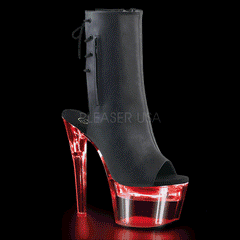 7" Heel FLASHDANCE-1018-7 Black Faux Leather