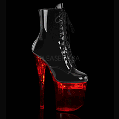 8" Heel FLASHDANCE-1020-8 Black Pat Clear