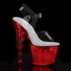 7" Heel FLASHDANCE-708SCH Clear Silver Hologram