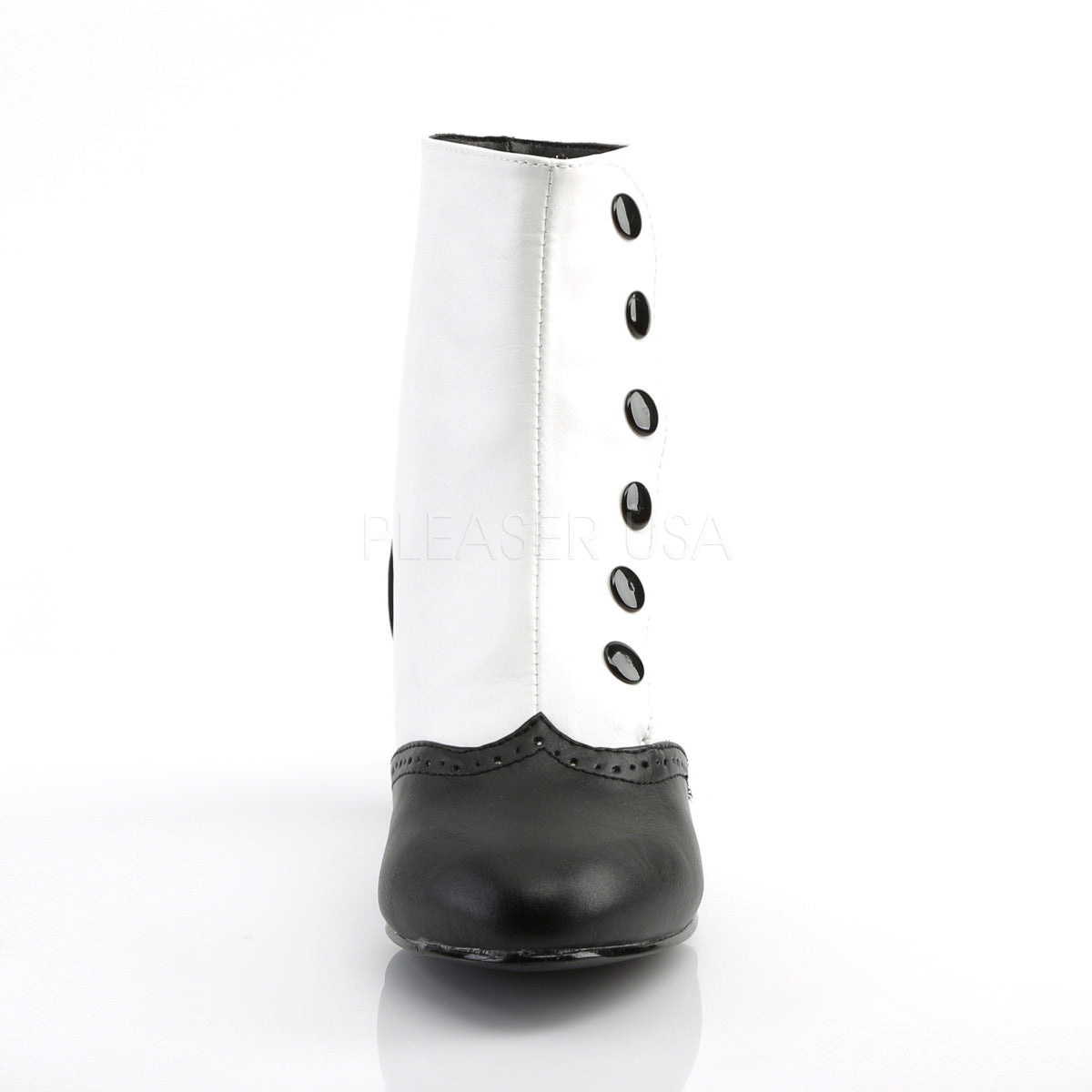 Bordello FLORA-1023 White Black Pu Bootie