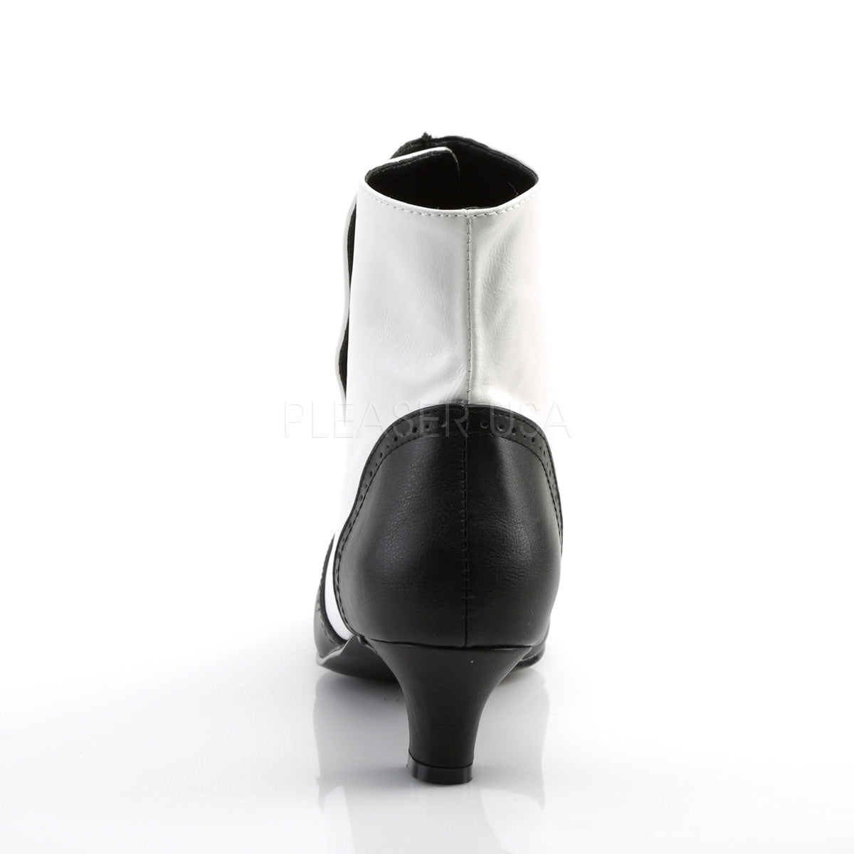 Bordello FLORA-1023 White Black Pu Bootie