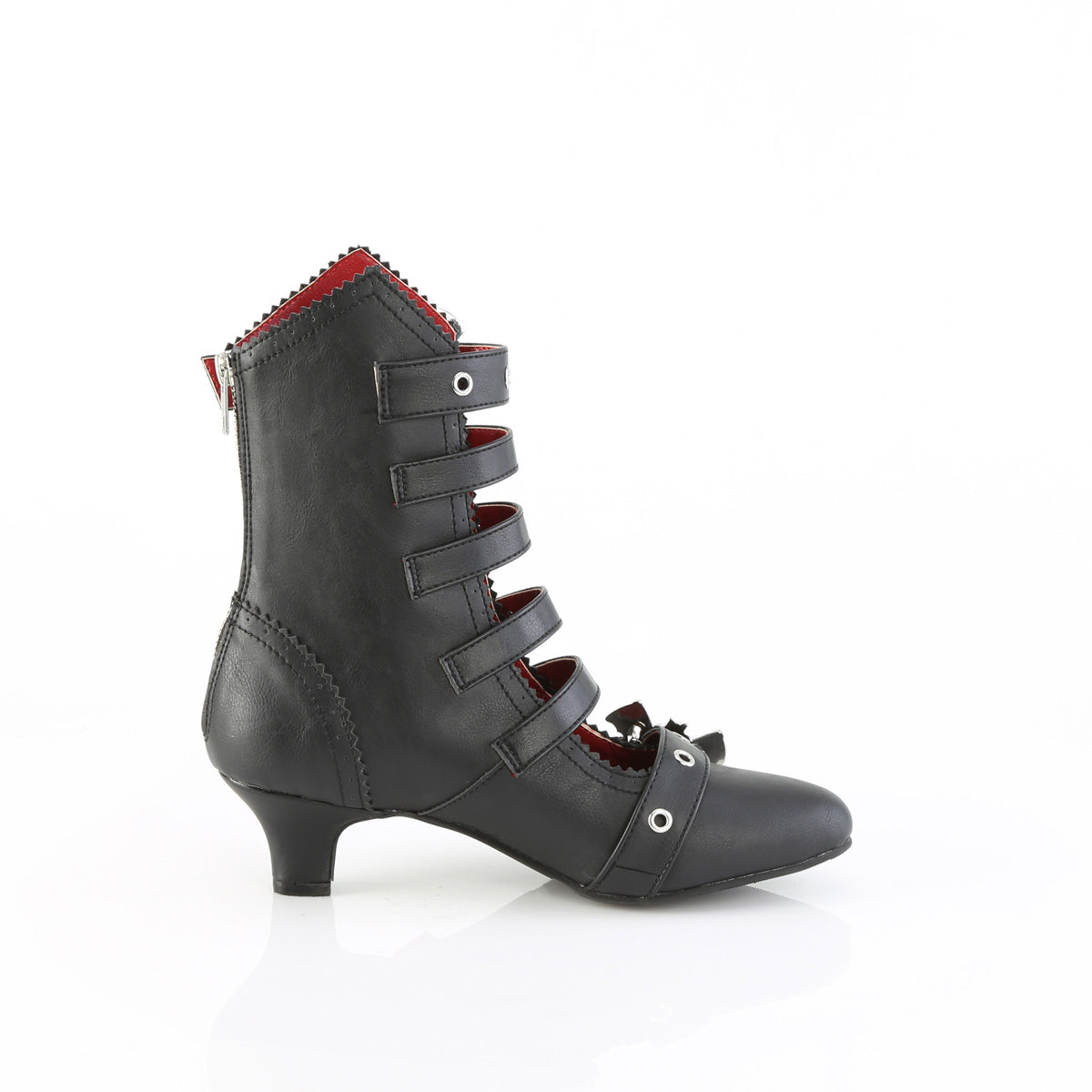 2 Inch Heel FLORA-1035 Black Vegan Leather
