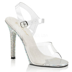 Fabulicious GALA-08DM Silver Ankle Strap Sandals With Rhinestones Bottom - Shoecup.com