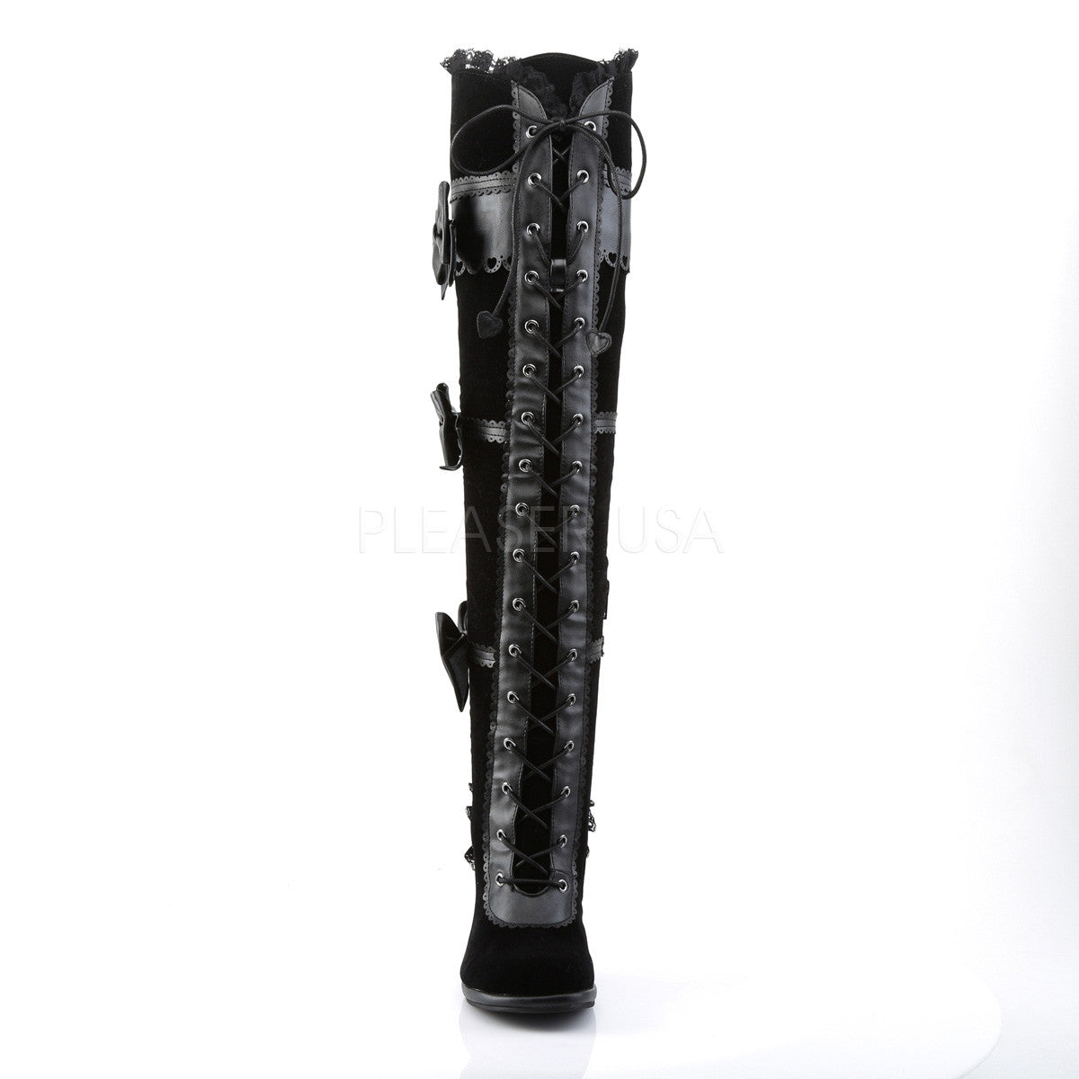 Demonia GLAM-300 Black Goth Lolita Boots - Shoecup.com - 2