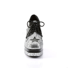 GLAMROCK-02 Silver Platform Shoes