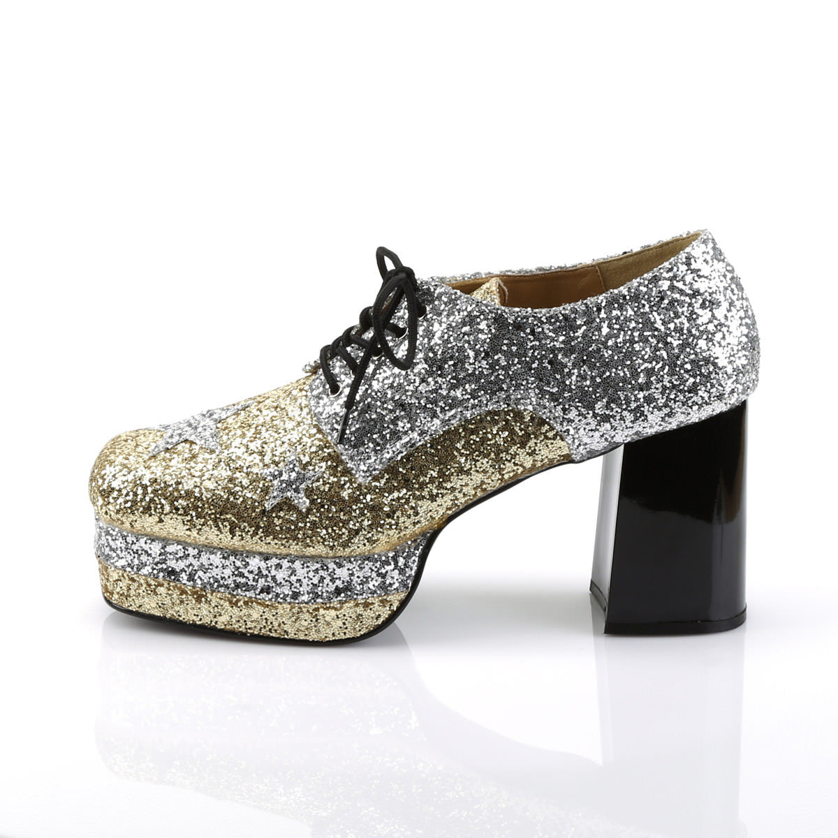 Funtasma Men's Glamrock 02, Silver/Gold Glitter Funtasma Men's Glamrock 02, Silver/Gold Glitter