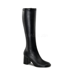 FUNTASMA GOGO-300 Black Stretch Pu Gogo Boots - Shoecup.com