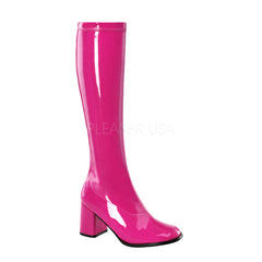 FUNTASMA GOGO-300 Hot Pink Stretch Pat Gogo Boots - Shoecup.com