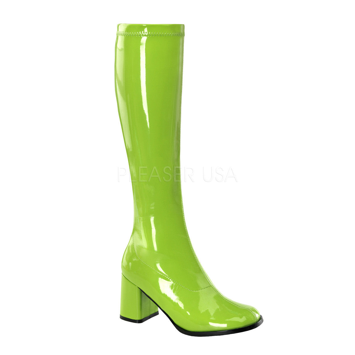 FUNTASMA GOGO-300 Lime Green Stretch Pat Gogo Boots - Shoecup.com